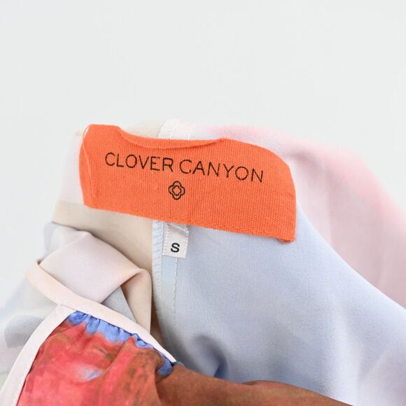 CLOVER CANYON Dress Size S Fluorescent Rose Print Mini Sleeveless Tie Waist - Picture 8 of 12